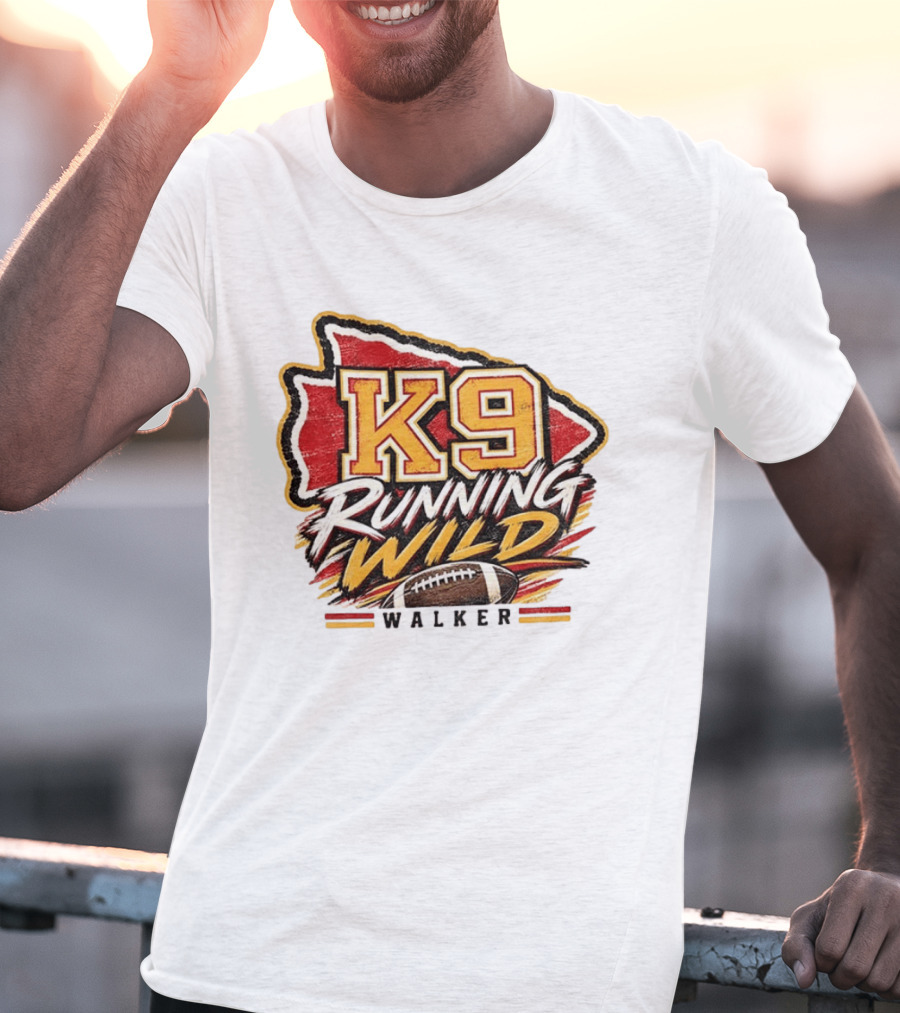 Walker K9 Running Wild Football Kansas City Sports Gameday T-Shirt