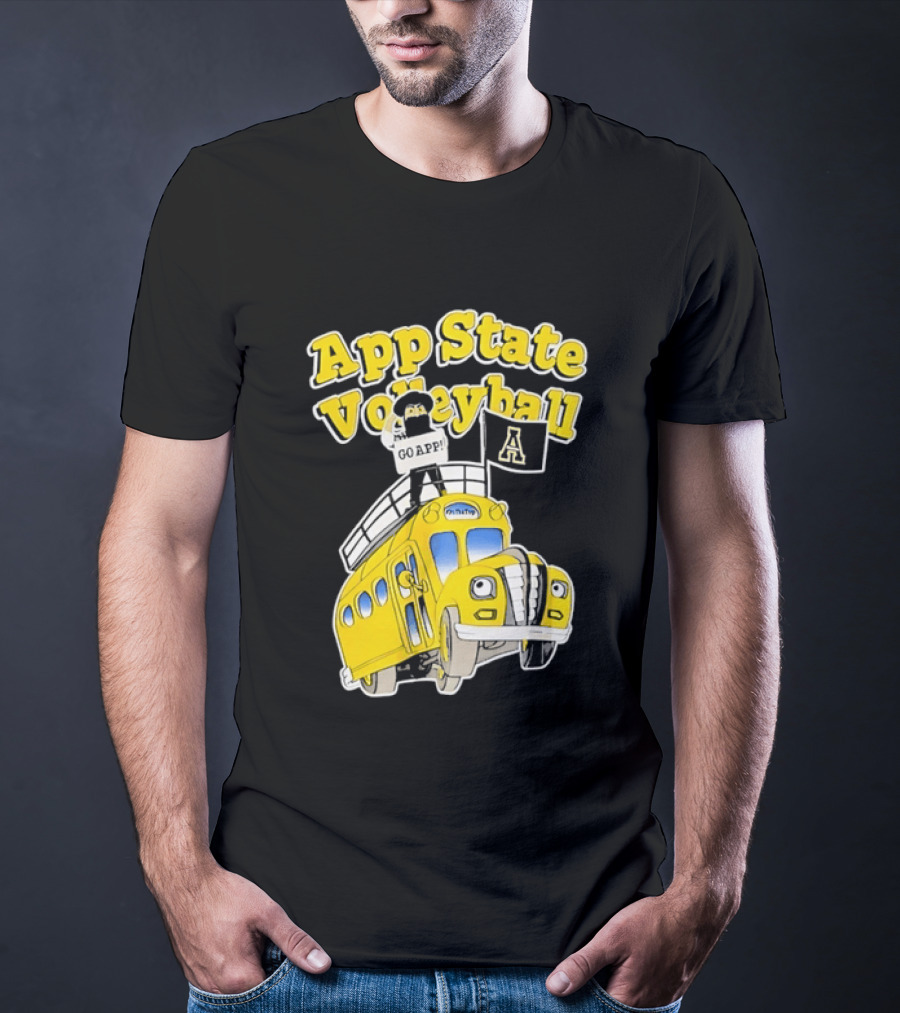 App State Volleyball Go App Mountaineers Bus Adventure T-Shirt