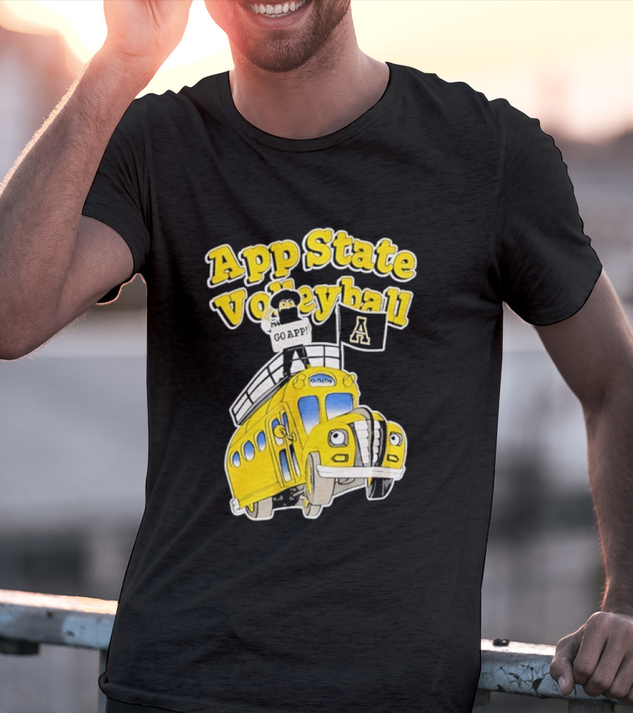 App State Volleyball Go App Mountaineers Bus Adventure T-Shirt