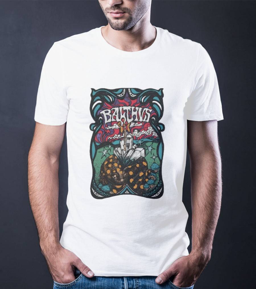 Balthvs Psychedelic Artwork With Crystals And Tortoise T-Shirt