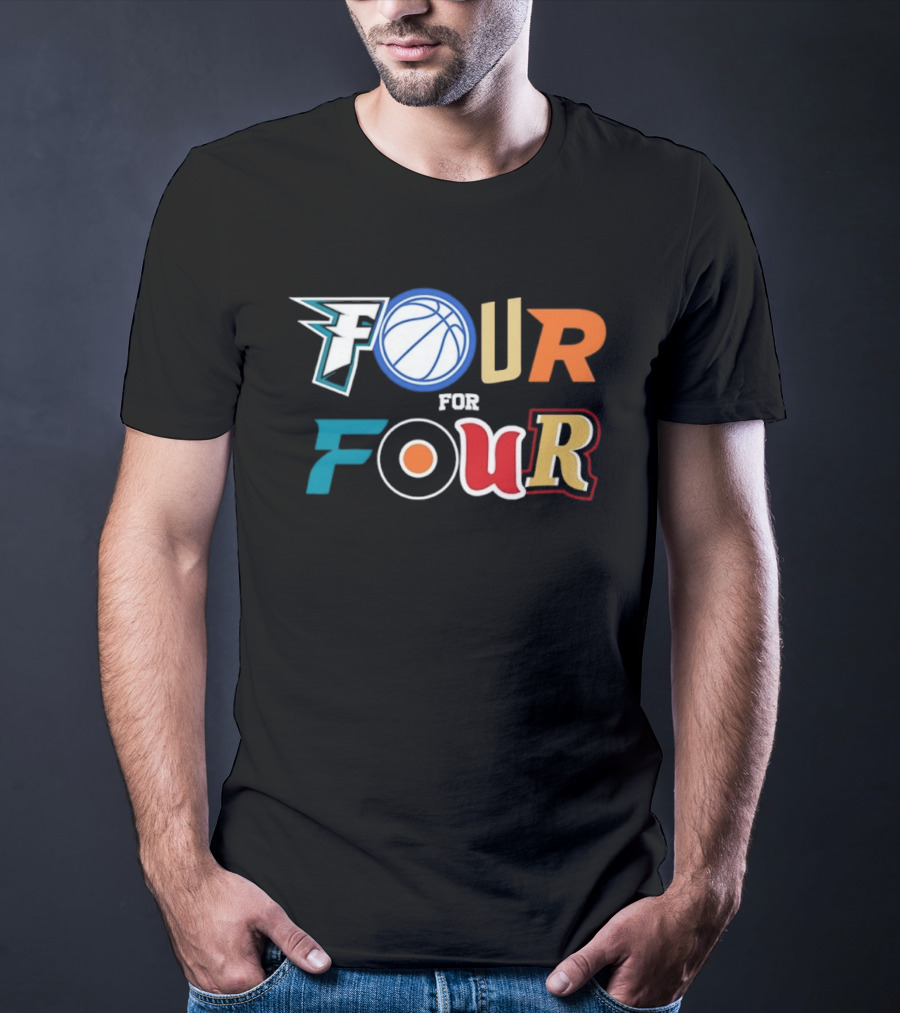 Four For Four Philadelphia Basketball Baseball Hockey Football T-Shirt
