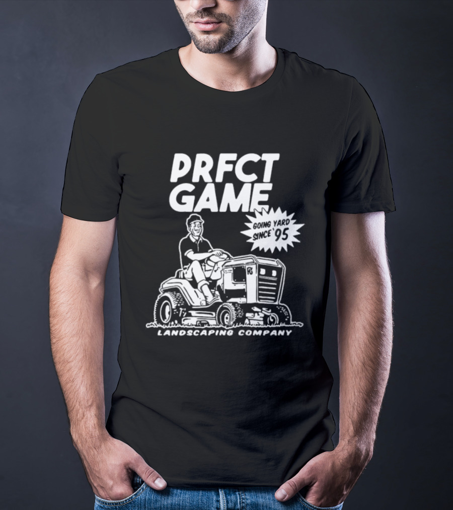 PRFCT Game Landscaping Company Going Yard Since '95 Vintage Mower T-Shirt