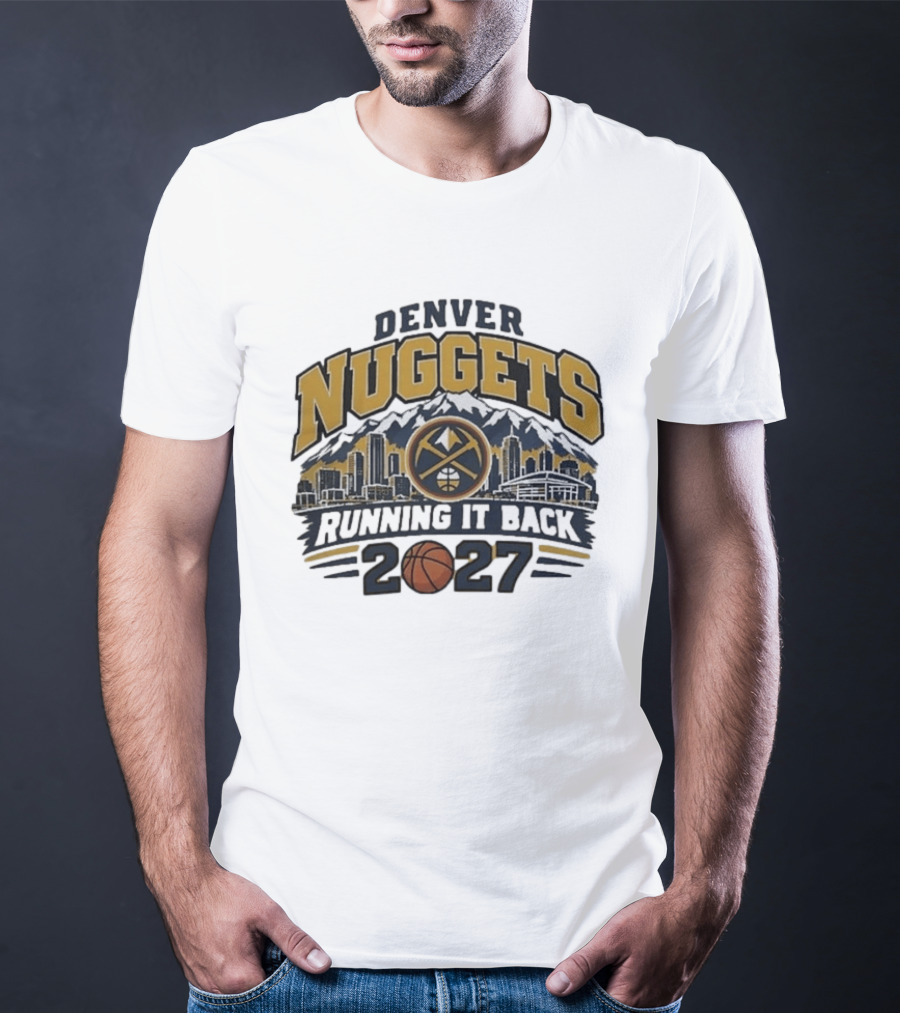 Denver Nuggets 2027 Running It Back Skyline Basketball T-Shirt