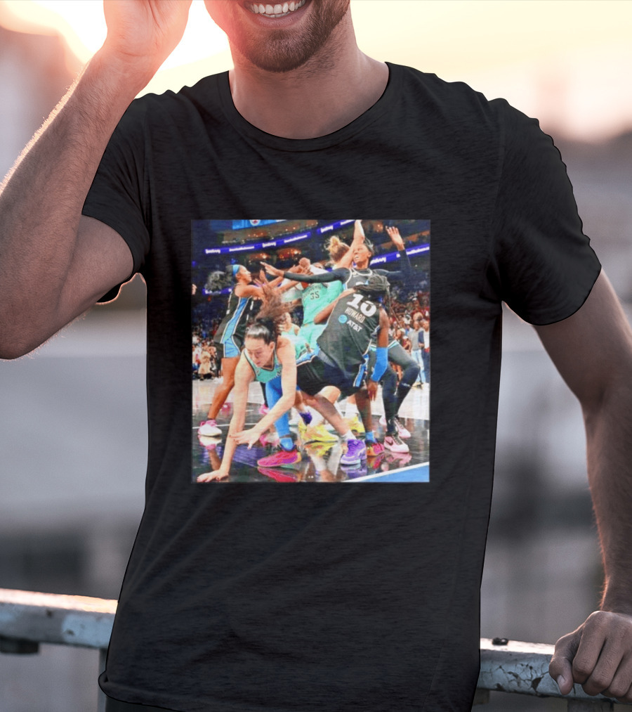 WNBA Action Howard 10 Brooklyn 35 AT&T Basketball Game T-Shirt