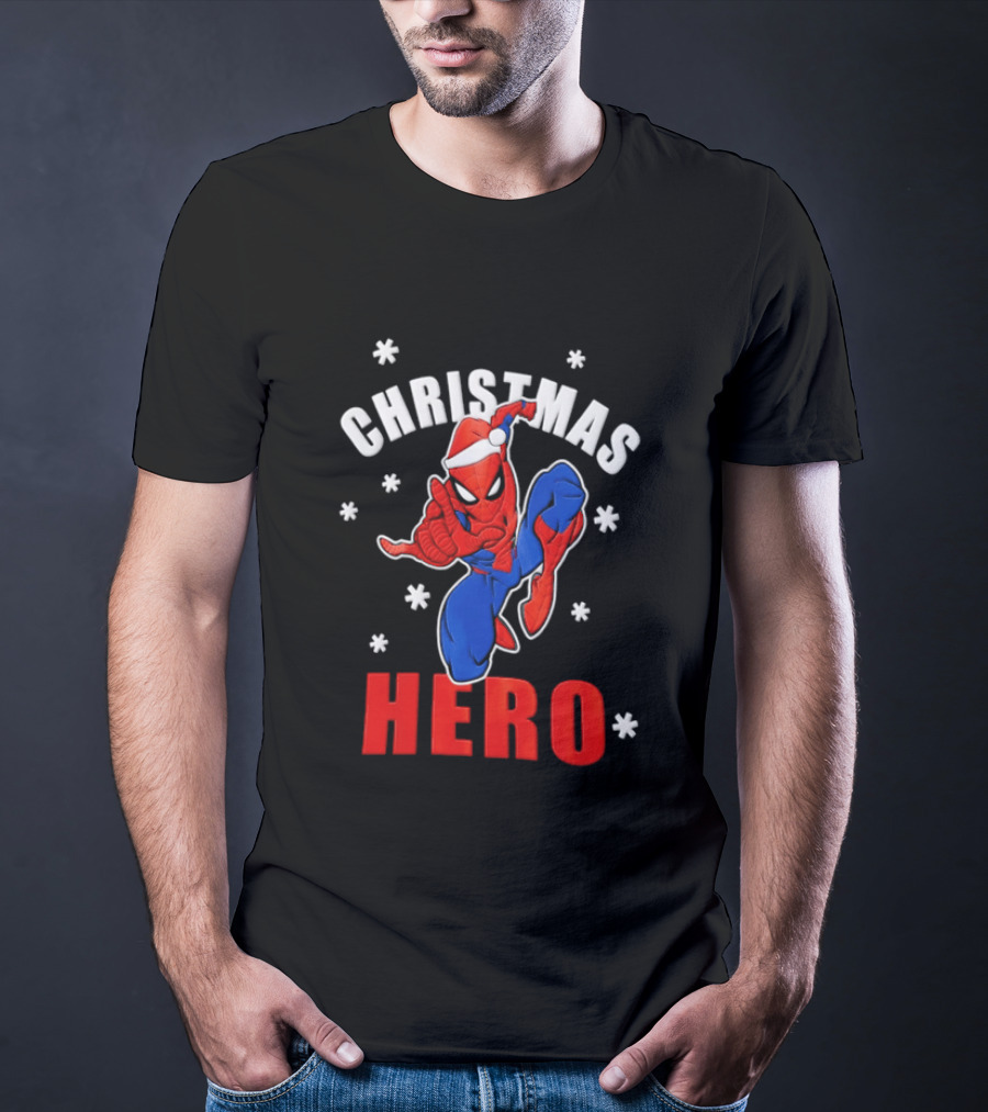 Christmas Hero Santa Hat Spider Man Marvel T-Shirt