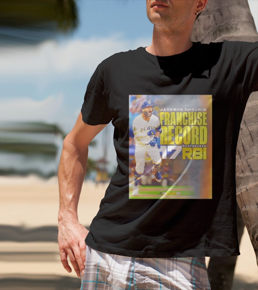 Jackson Chourio Franchise Record 17 RBI Postseason Milwaukee Brewers T-Shirt