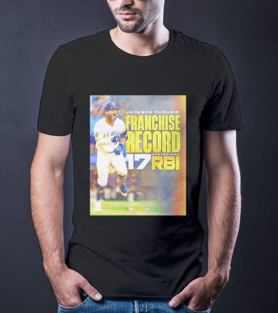 Jackson Chourio Franchise Record 17 RBI Postseason Milwaukee Brewers T-Shirt