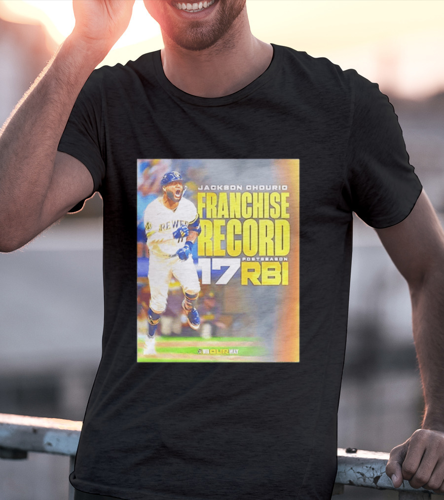 Jackson Chourio Franchise Record 17 RBI Postseason Milwaukee Brewers T-Shirt