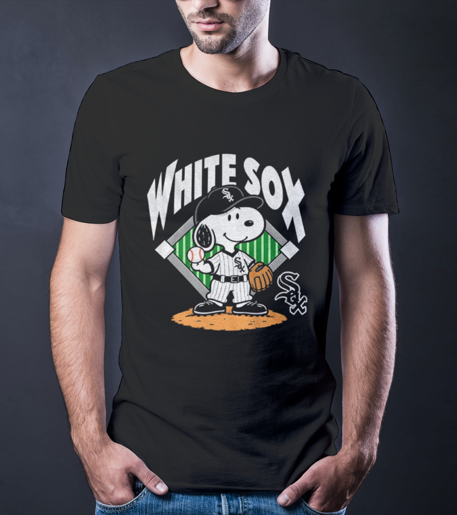 Snoopy Baseball White Sox October Chicago MLB T-Shirt