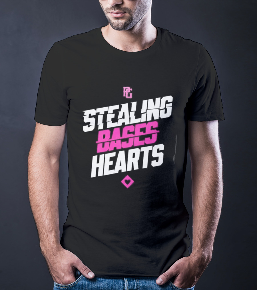 Stealing Bases Hearts Performance Pink Diamond T-Shirt