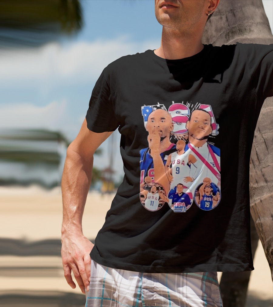 Kobe Bryant LeBron James USA Basketball Legends Iconic Team USA Moments T-Shirt