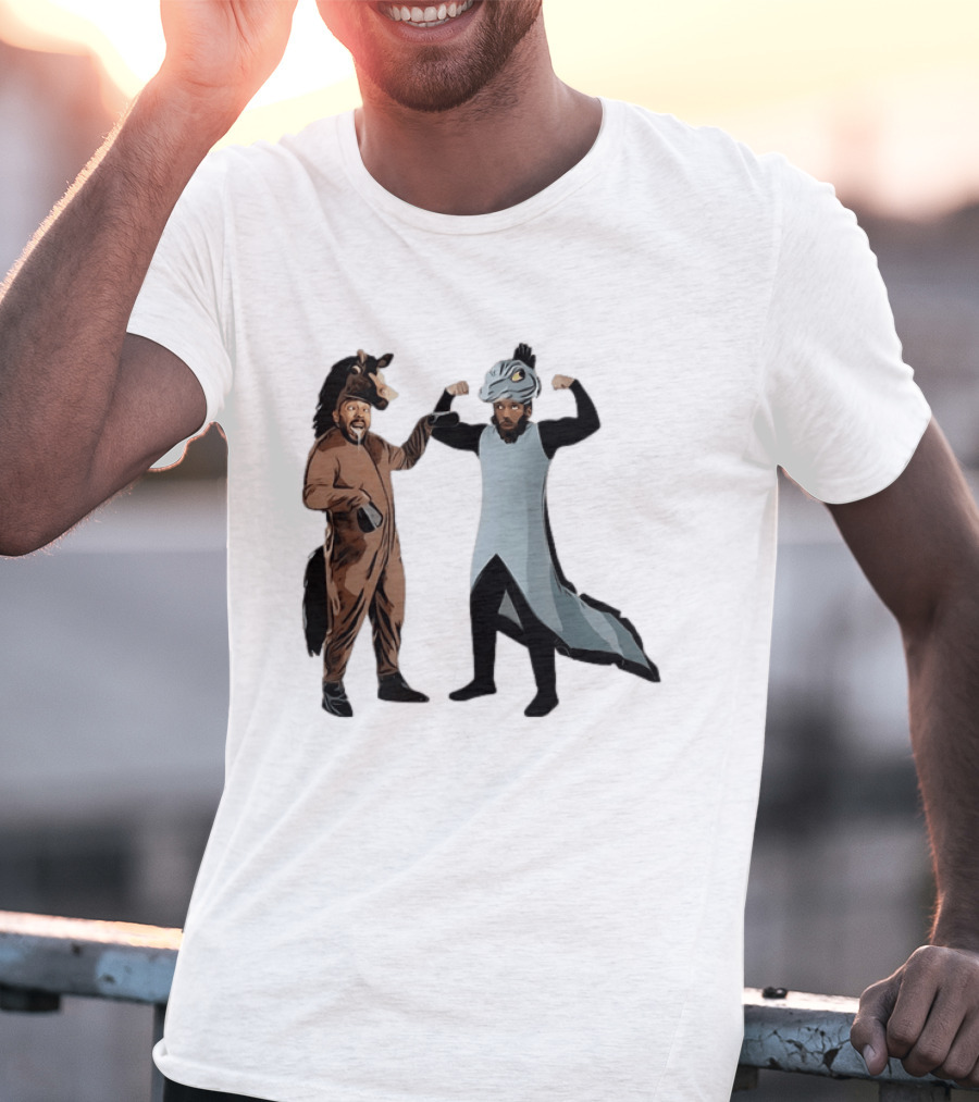 James Harden Joel Embiid Horse And Dinosaur Costumes Basketball Duo T-Shirt