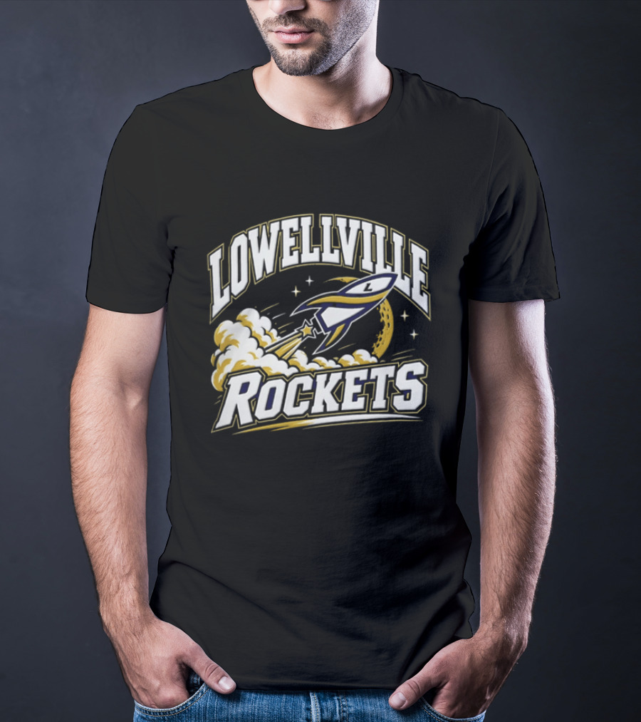 Lowellville Rockets Rocket Ship Launching NCAA Team Spirit T-Shirt