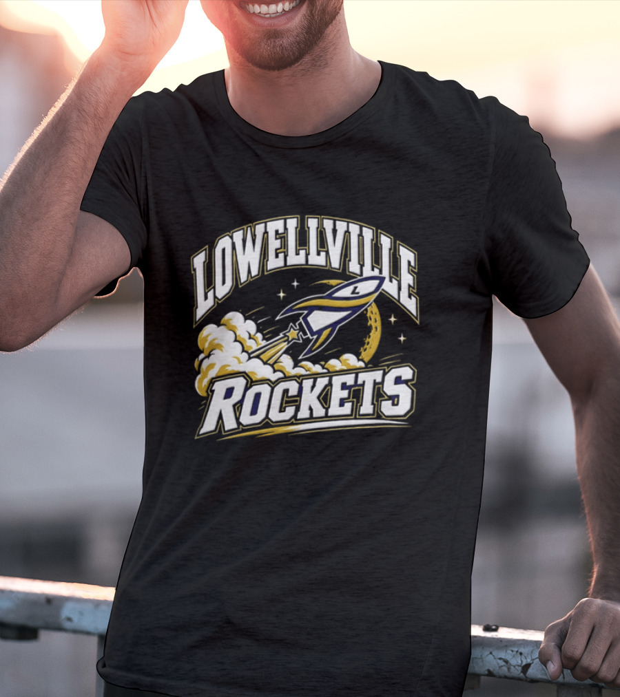 Lowellville Rockets Rocket Ship Launching NCAA Team Spirit T-Shirt