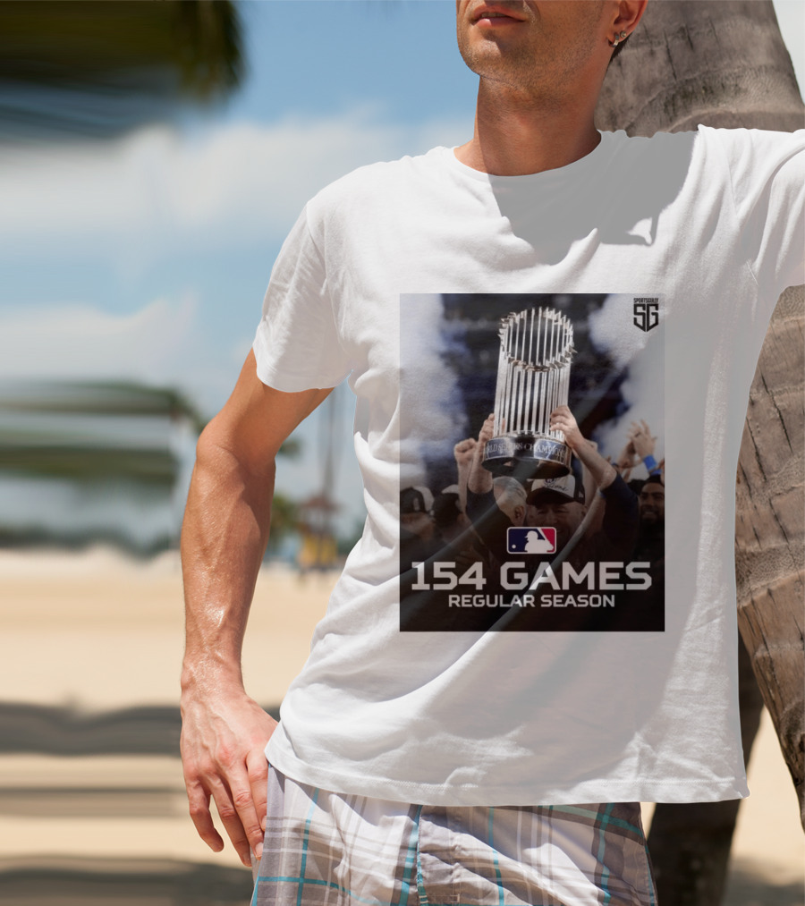 MLB 154 Games Regular Season World Series Champions Trophy T-Shirt