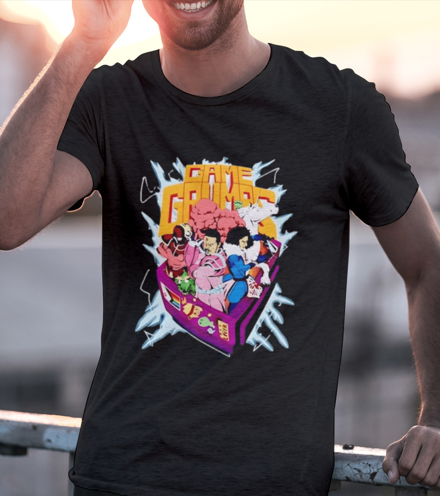 Game Grumps YouTube Gaming Retro Arcade Characters Explosion T-Shirt