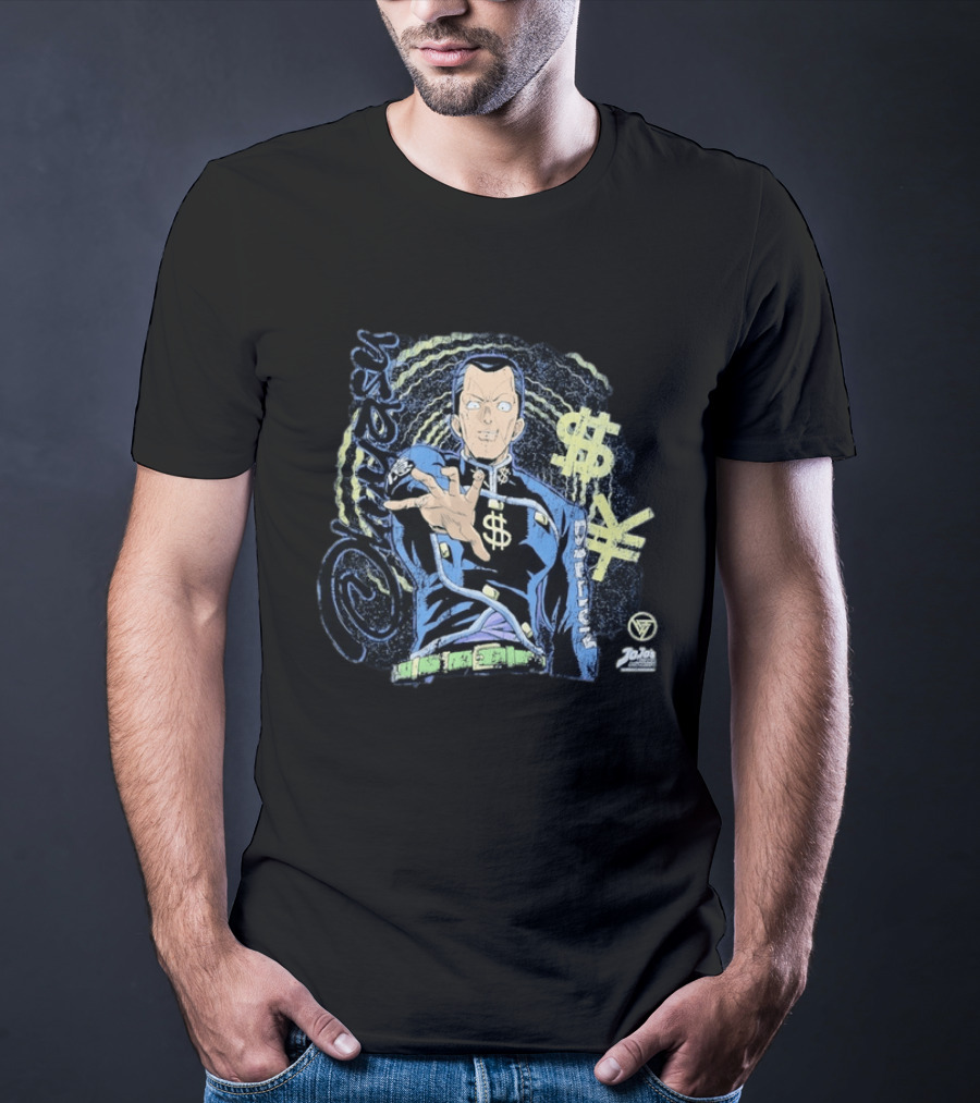 Okuyasu Nijimura JoJo's Bizarre Adventure Dollar Yen Symbols Vortex Spiral T-Shirt