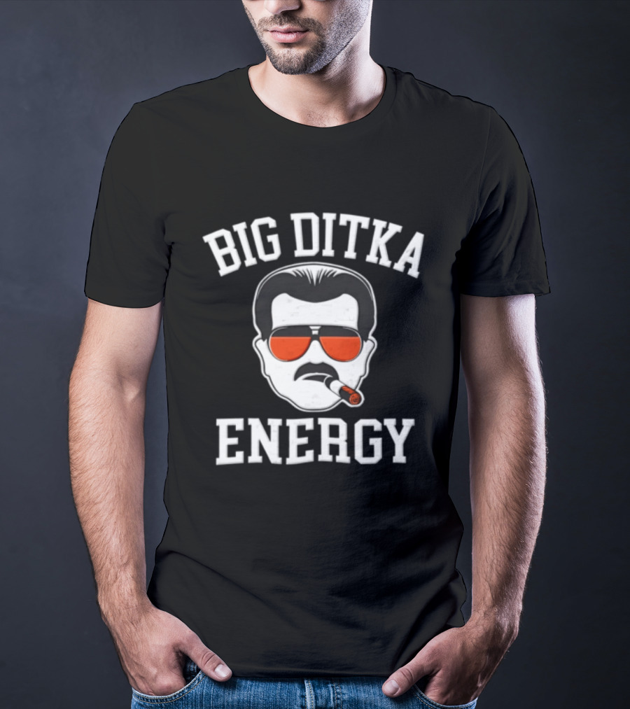 Big Ditka Energy Mike Ditka Coach Face Sunglasses Cigar Chicago Bears Football T-Shirt