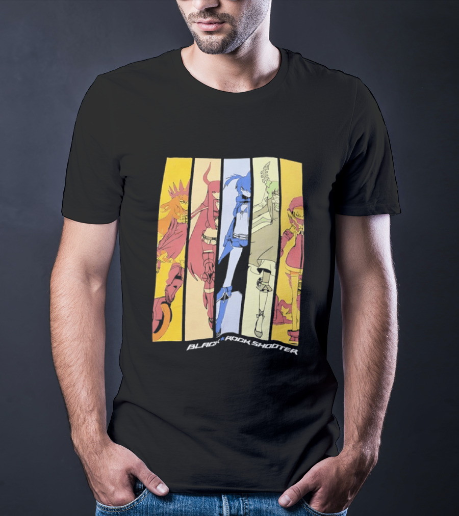 Black Rock Shooter Anime Characters Panel T-Shirt