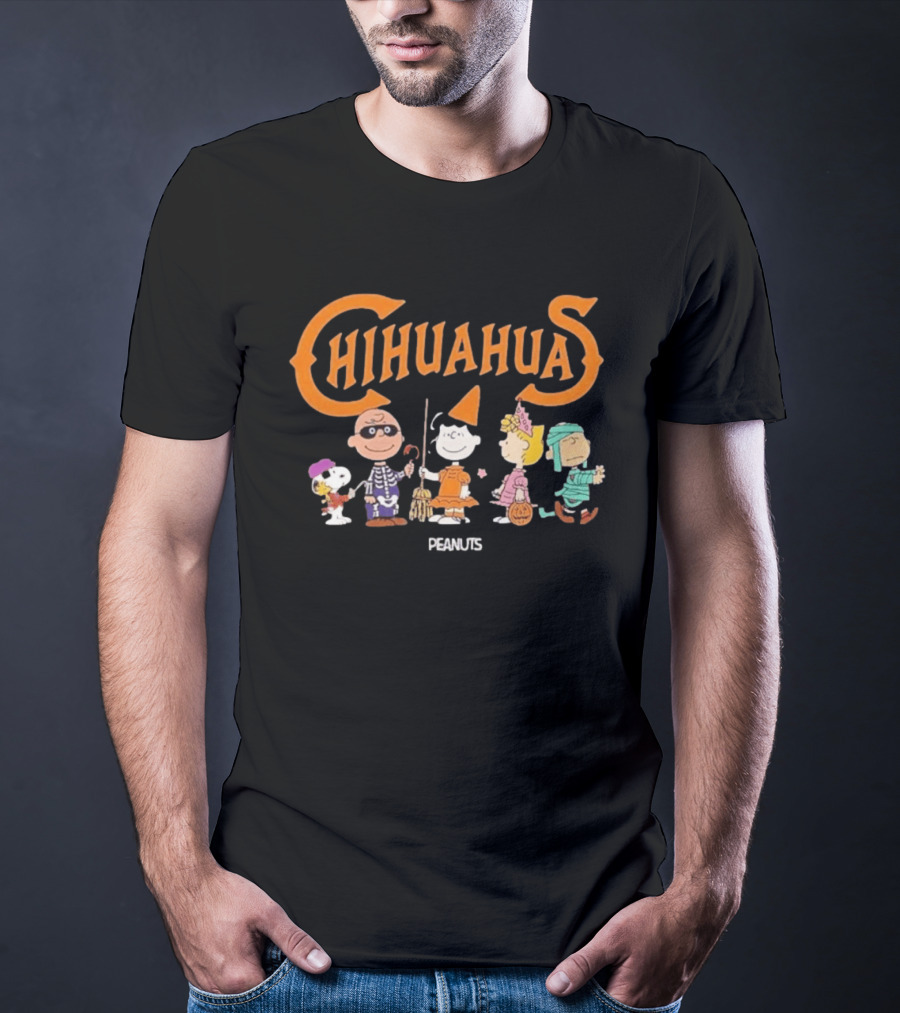 Chihuahuas Peanuts Halloween Charlie Brown Snoopy Woodstock Party T-Shirt