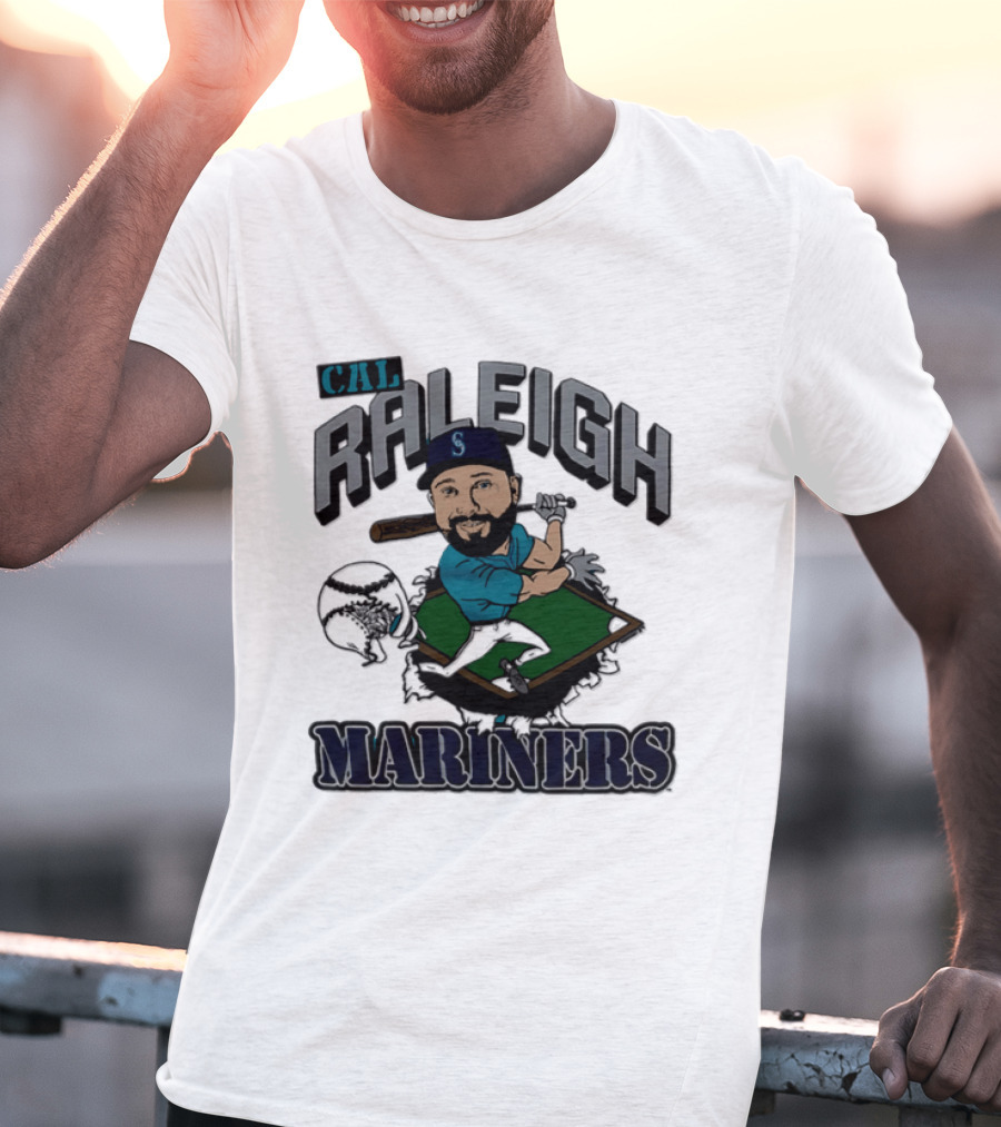 Cal Raleigh Seattle Mariners Player Caricature MLB T-Shirt