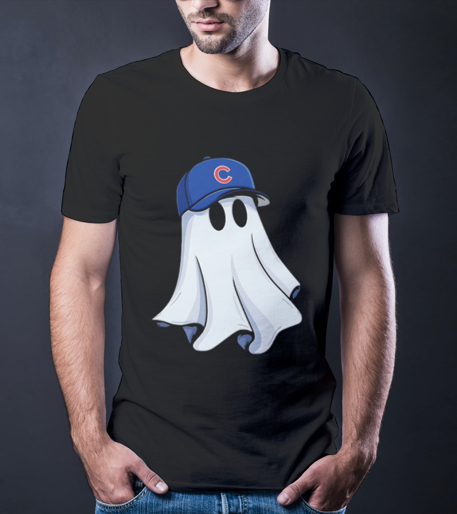 Chicago Cubs Ghost Cartoon Blue Baseball Cap T-Shirt