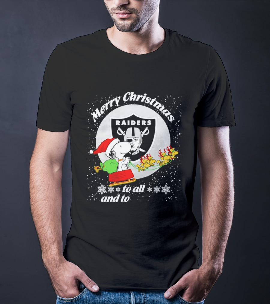 Merry Christmas Raiders Snoopy Santa Reindeer T-Shirt