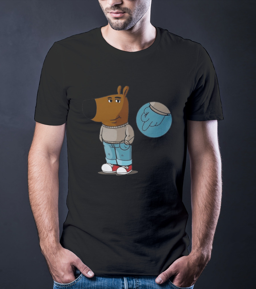 Chill Guy Middle Finger Bear Sweater Jeans Casual T-Shirt