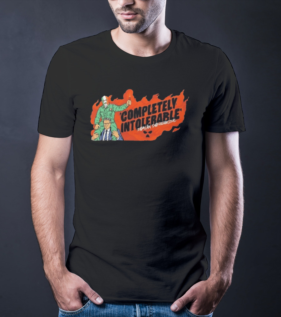Completely Intolerable Iømlán Døfhulaingthe Flame Background Masked Man Suit And Tie T-Shirt