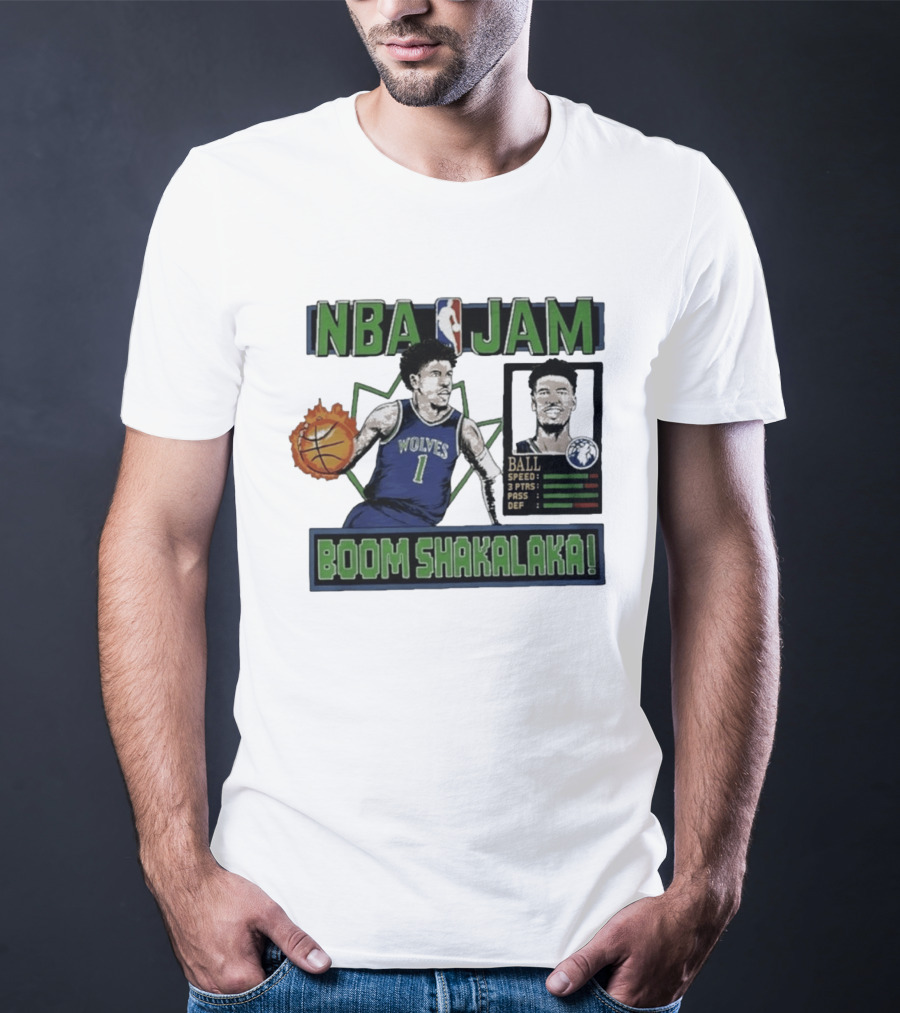 NBA Jam Minnesota Timberwolves Wolves Ball Boom Shakalaka T-Shirt