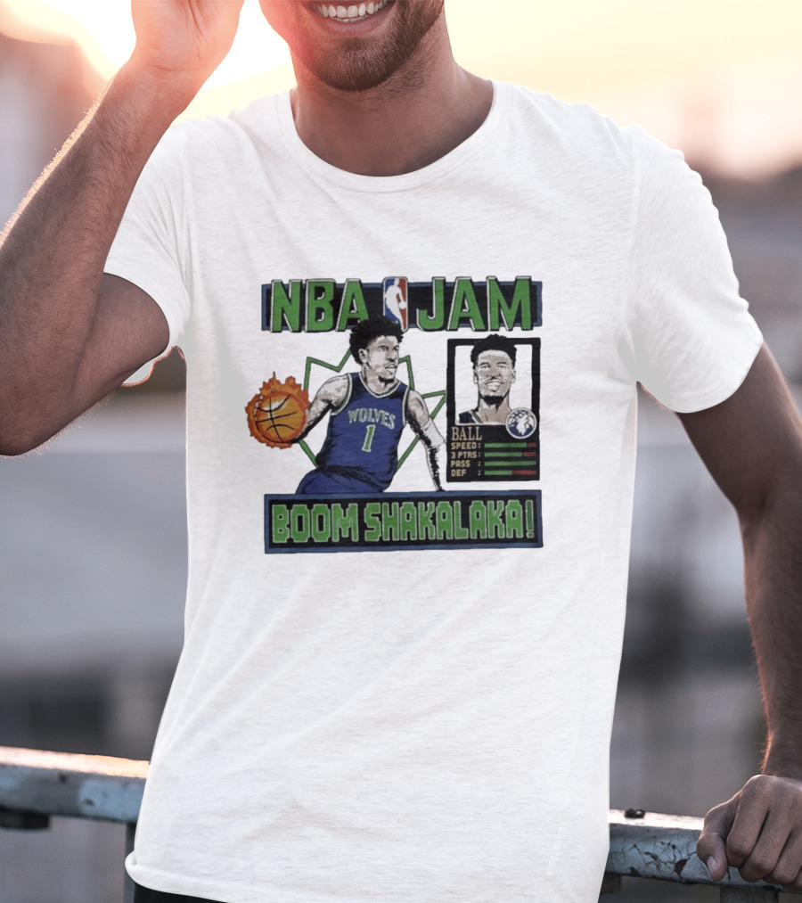 NBA Jam Minnesota Timberwolves Wolves Ball Boom Shakalaka T-Shirt