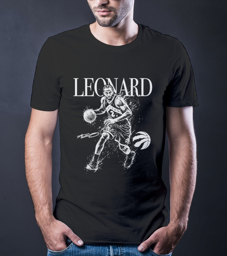Kawhi Leonard Number 2 Toronto Raptors NBA Basketball Splatter T-Shirt