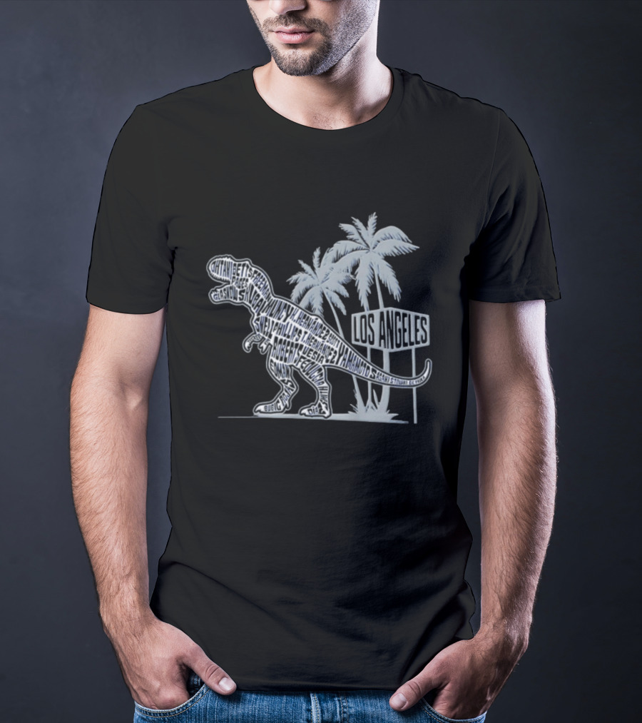 Los Angeles Dodgers Dinosaur Names Palm Trees T-Shirt