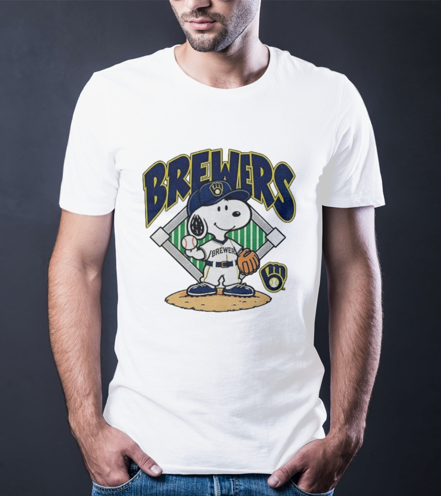 Brewers Snoopy Baseball Take October Milwaukee MLB T-Shirt