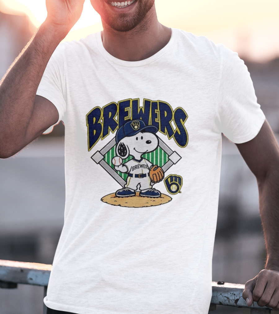 Brewers Snoopy Baseball Take October Milwaukee MLB T-Shirt