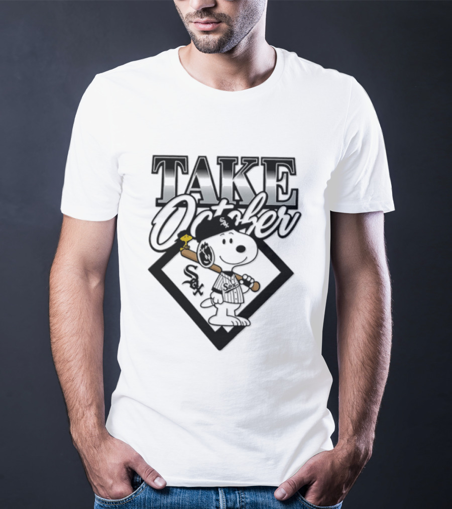Snoopy Take October Chicago White Sox MLB Baseball Postseason Cartoon T-Shirt