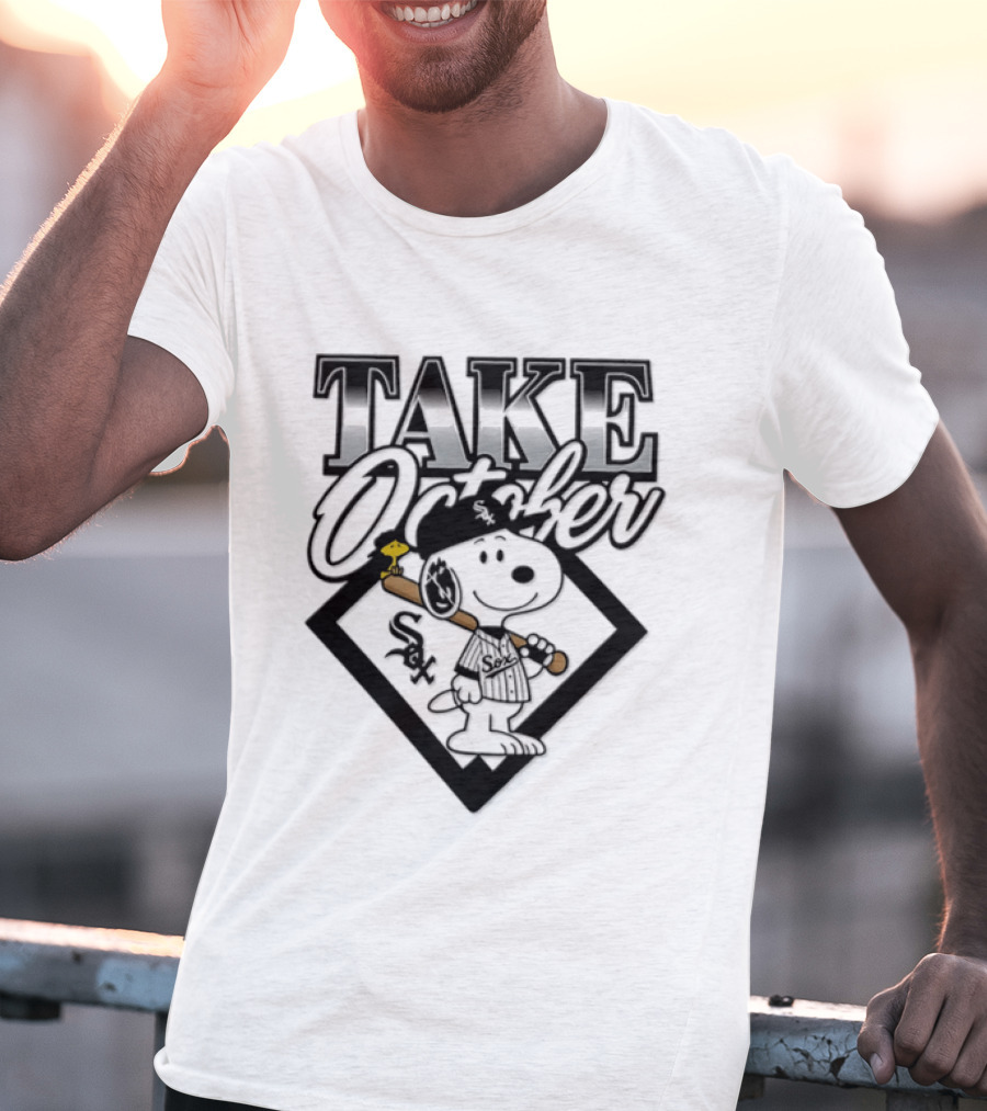 Snoopy Take October Chicago White Sox MLB Baseball Postseason Cartoon T-Shirt