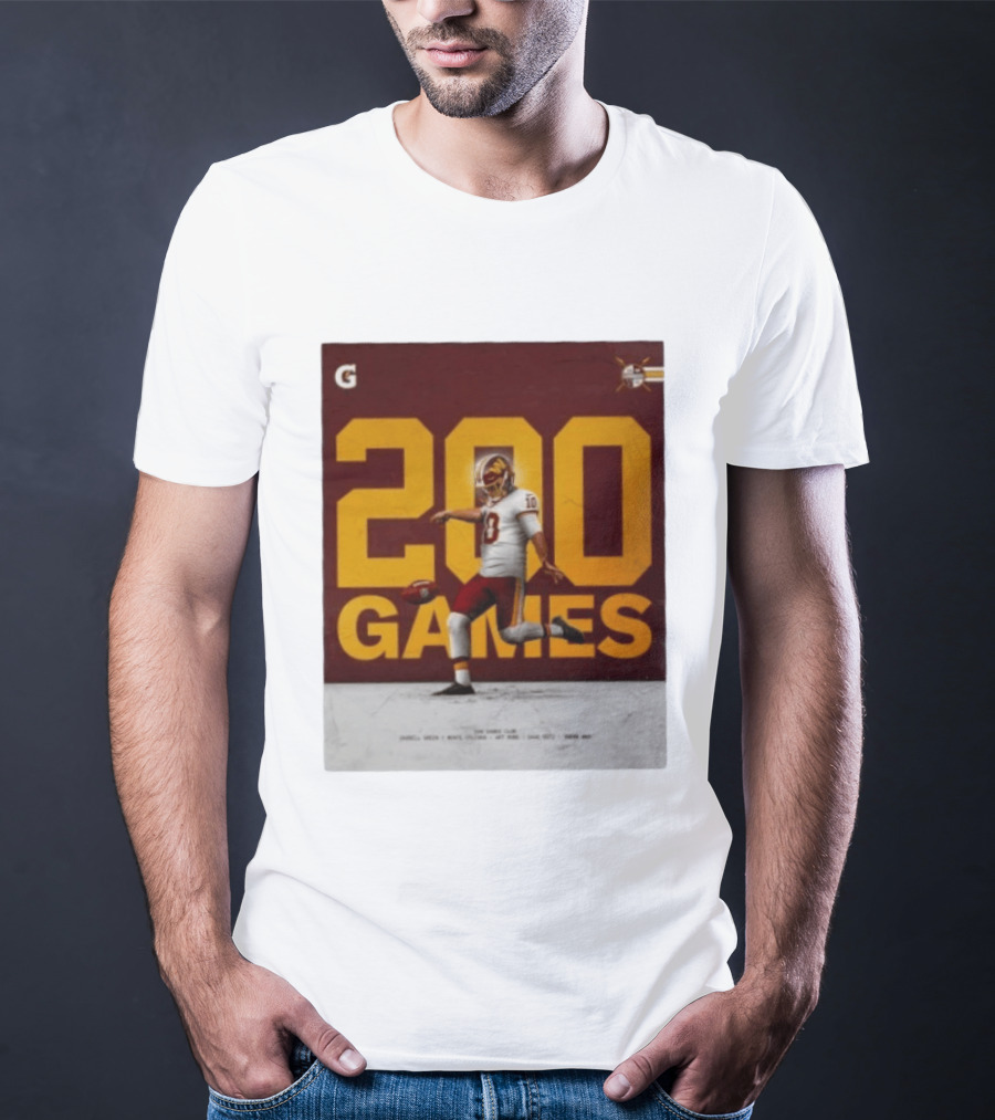200 Games Tress Way 200 Games Club Washington Commanders T-Shirt
