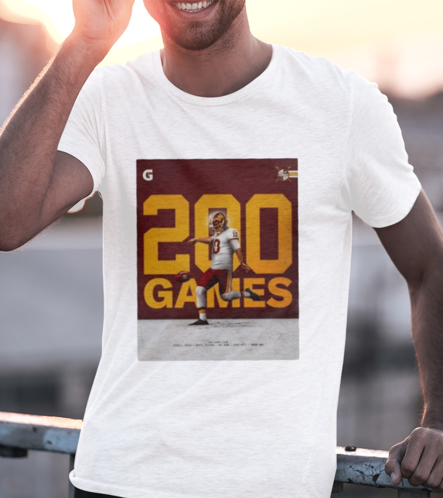 200 Games Tress Way 200 Games Club Washington Commanders T-Shirt