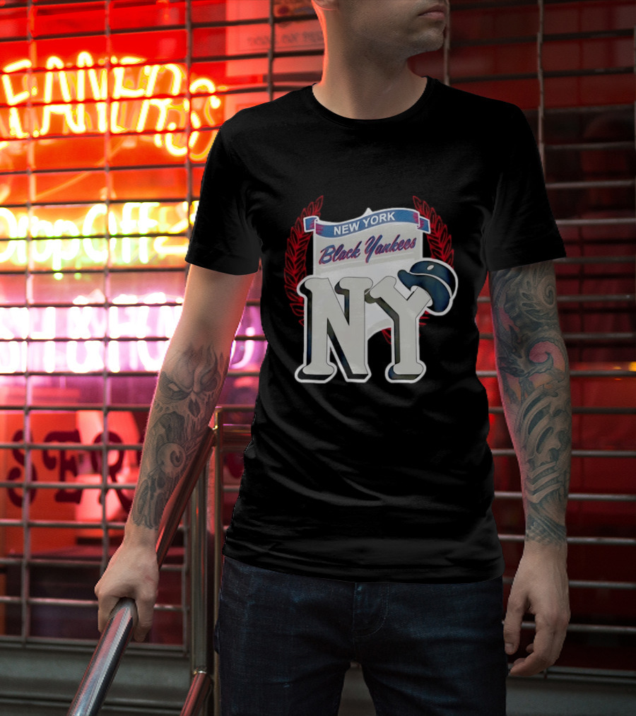 New York Black Yankees NY Negro Leagues History Emblem With Cap T-Shirt