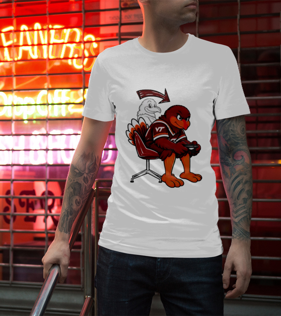 Virginia Tech Hokies Turkey Playing Video Game NCAAF Team Spirit T-Shirt