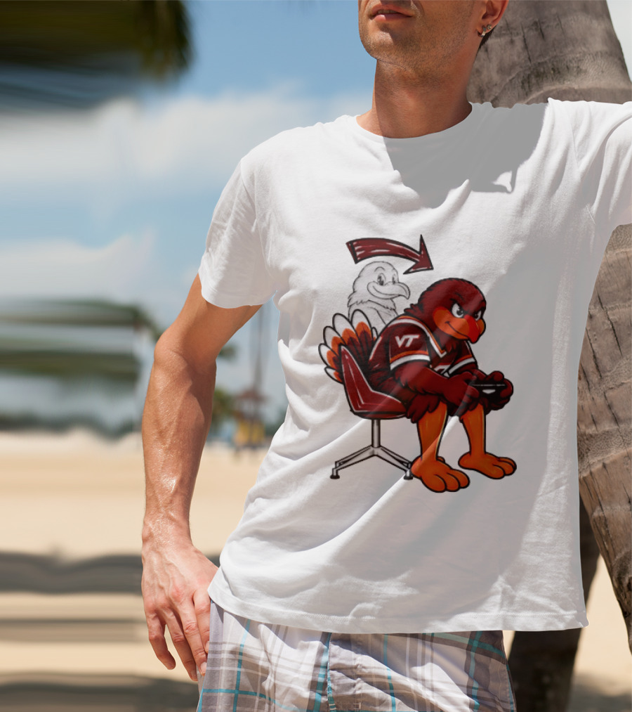 Virginia Tech Hokies Turkey Playing Video Game NCAAF Team Spirit T-Shirt