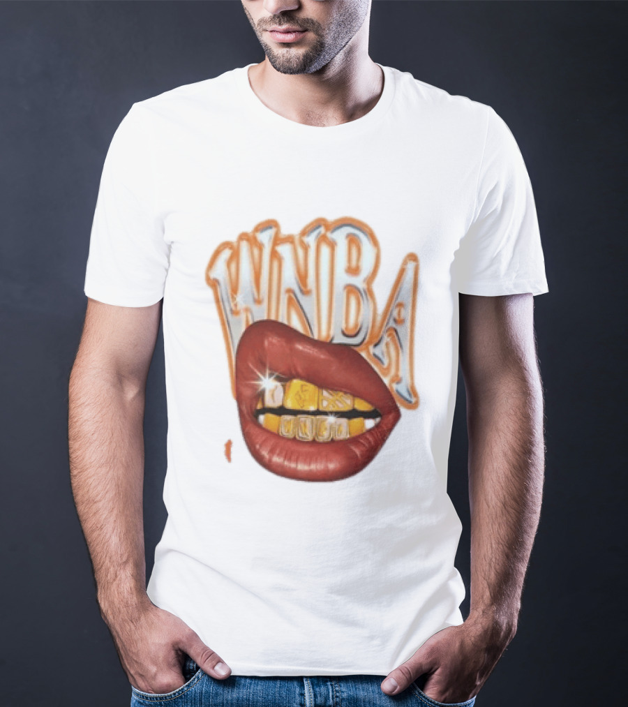 WNBA Lips Gold Grillz Basketball T-Shirt