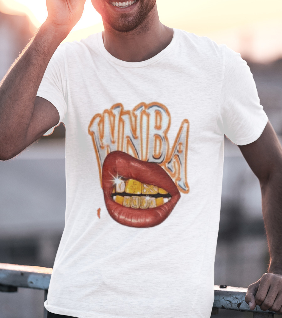 WNBA Lips Gold Grillz Basketball T-Shirt