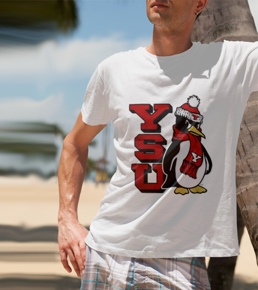 Youngstown State University YSU Penguin Winter Hat Scarf T-Shirt