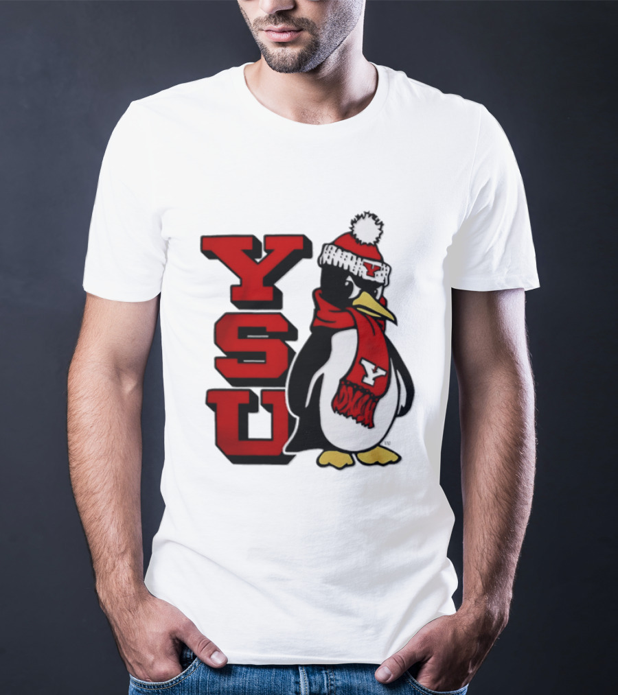 Youngstown State University YSU Penguin Winter Hat Scarf T-Shirt