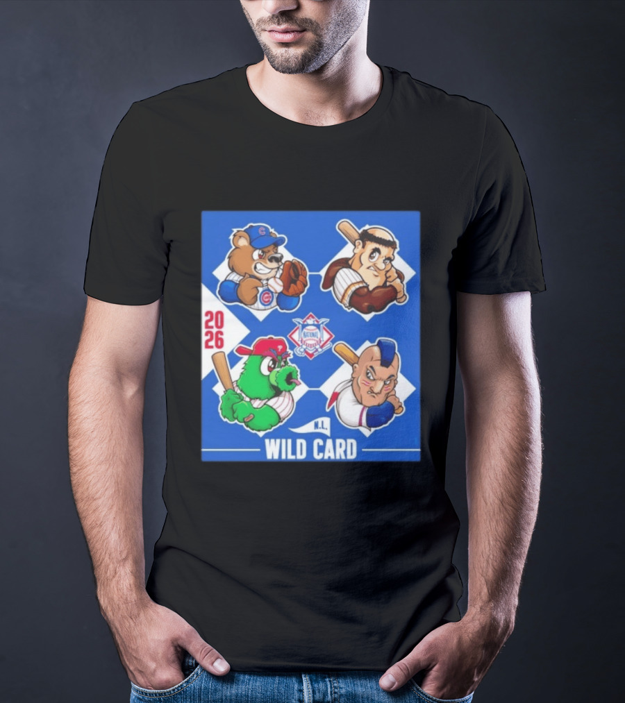 2026 National League Wild Card Cubs Phillies Padres Mets Collage T-Shirt