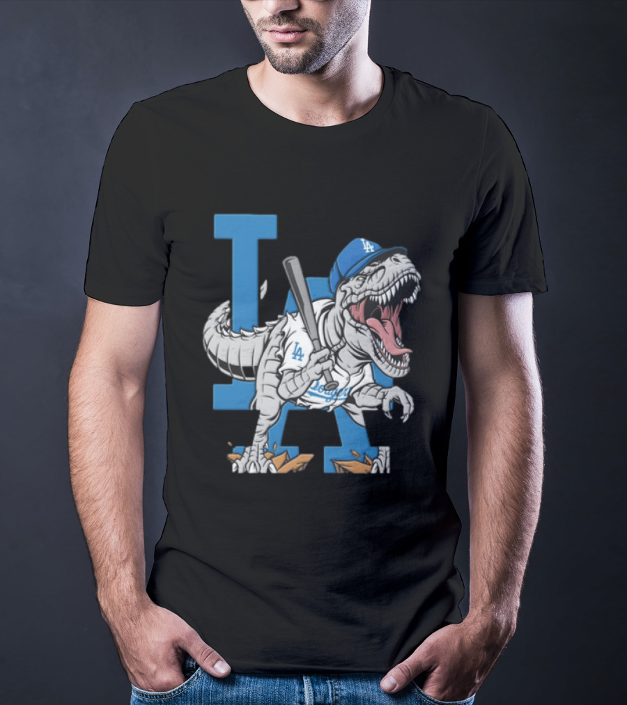 Los Angeles Dodgers Dinosaur Collaboration With LA Baseball Team T-Shirt