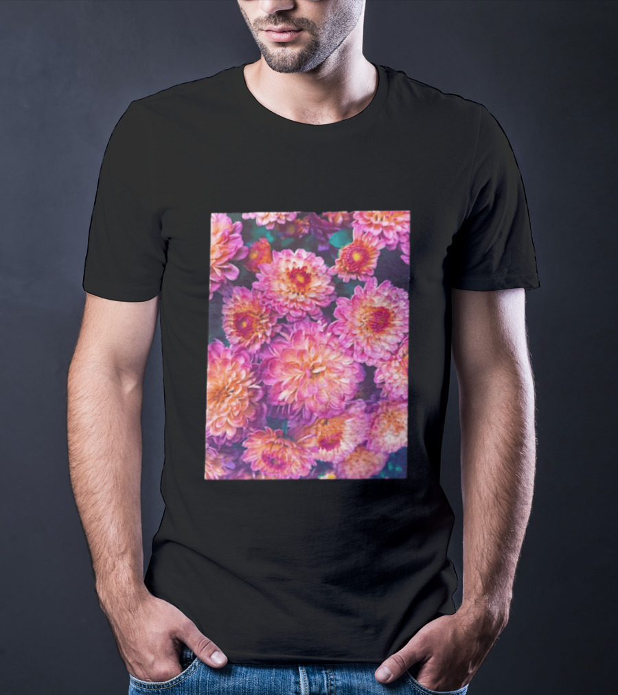 Many Pink And Orange Chrysanthemum Flowers In Full Bloom T-Shirt