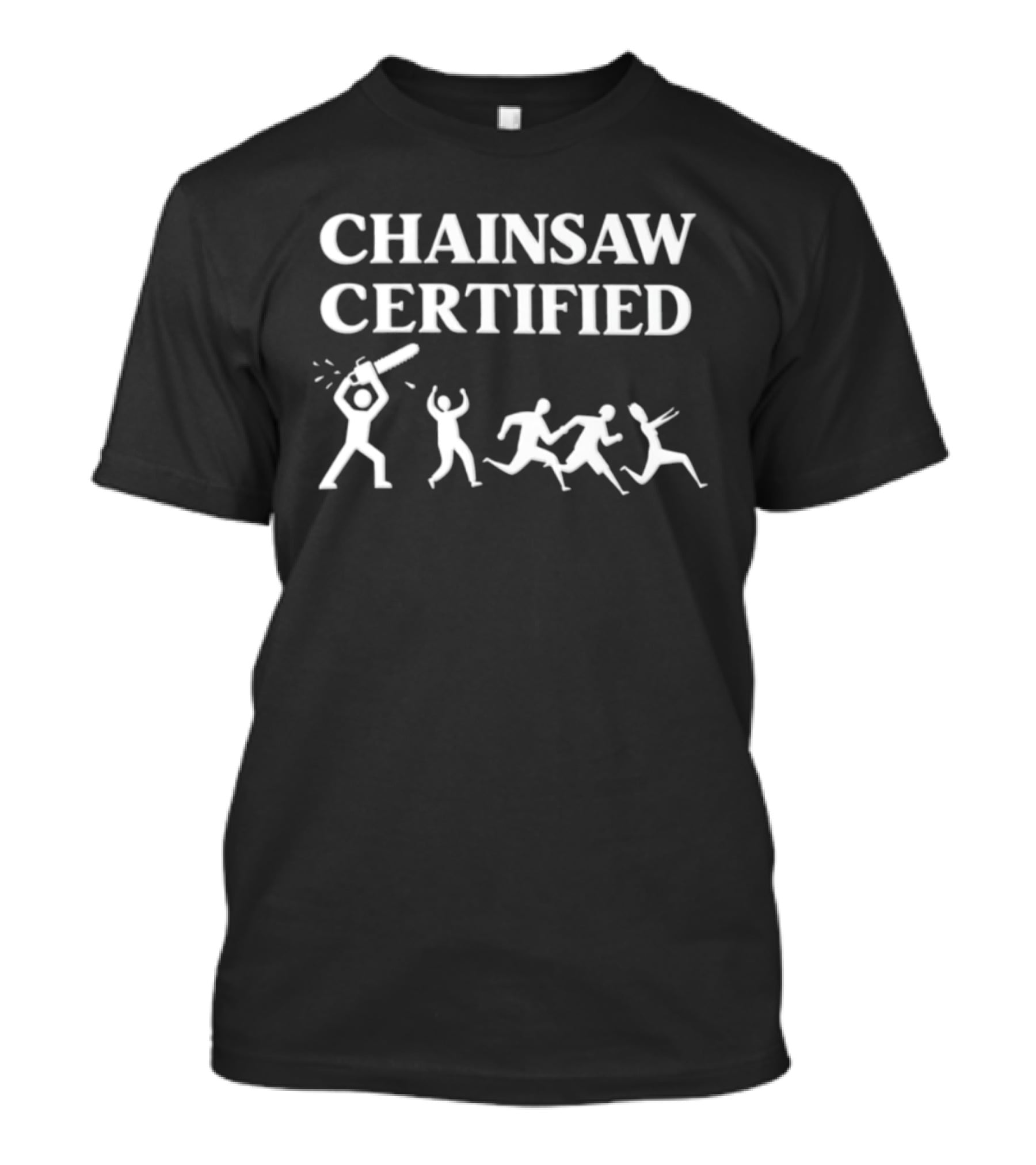 Chainsaw Certified Horror Slasher Chase Scene T-Shirt